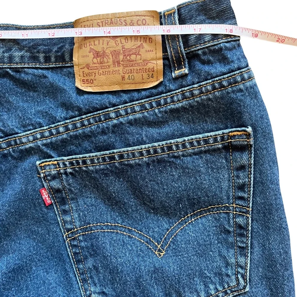Vintage Levis 550 Mens 40x34 Relaxed Fit Tapered Leg Blue Jeans Made in USA 90s